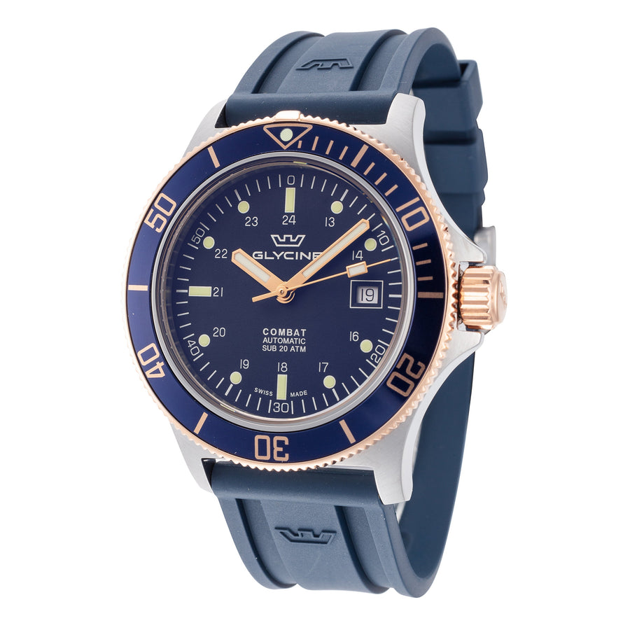 title:Glycine Men's GL0432 Combat Sub 42mm Automatic Watch;color:Navy