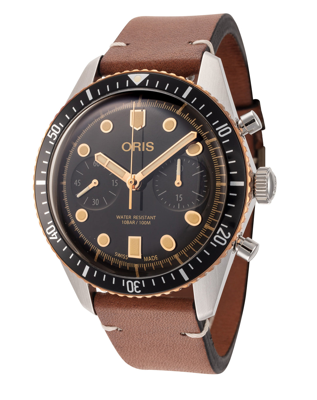 title:Oris Men's 01-771-7744-4354-07-5-21-45 Divers Sixty-Five 43mm Automatic Watch;color:Brown