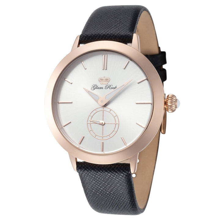 title:Glam Rock Women's GR-072-22 Slim Vintage Glam 40mm Quartz Watch;color:Black