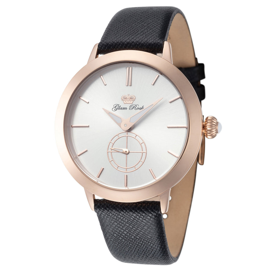 title:Glam Rock Women's GR-072-22 Slim Vintage Glam 40mm Quartz Watch;color:Black