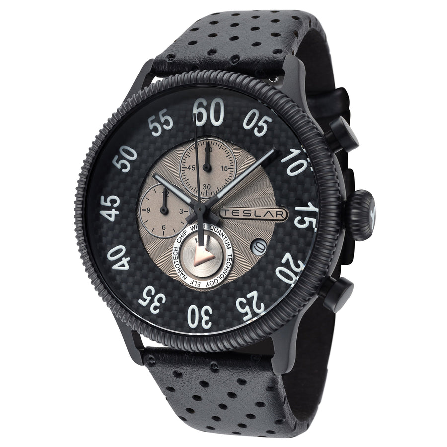 title:Teslar Men's TW-035 Re-Balance T-4 44mm Quartz Watch;color:Black