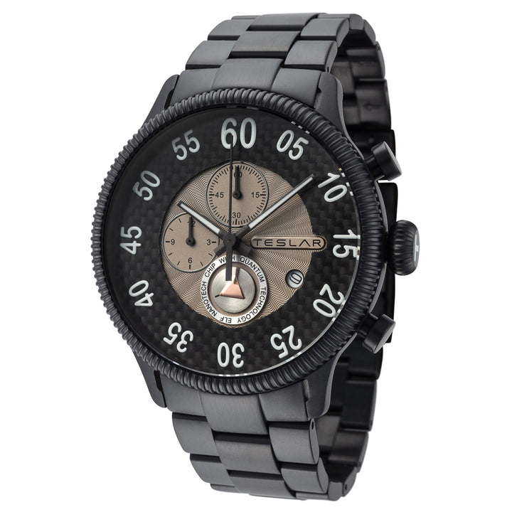 title:Teslar Men's TW-036 Re-Balance T-4 44mm Quartz Watch;color:Black