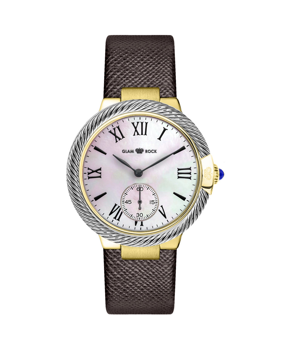 title:Glam Rock Women's GR-075-22 Twisted 40mm Quartz Watch;color:Brown