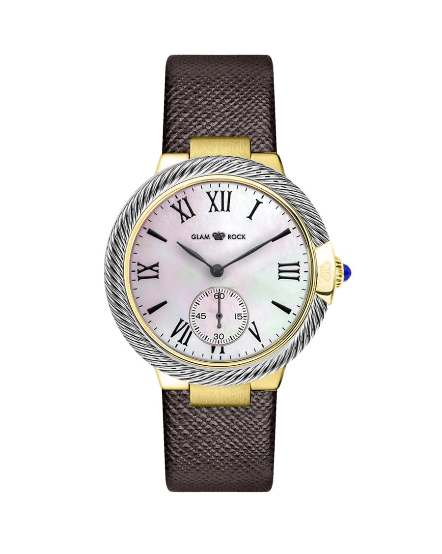 title:Glam Rock Women's GR-075-22 Twisted 40mm Quartz Watch;color:Brown