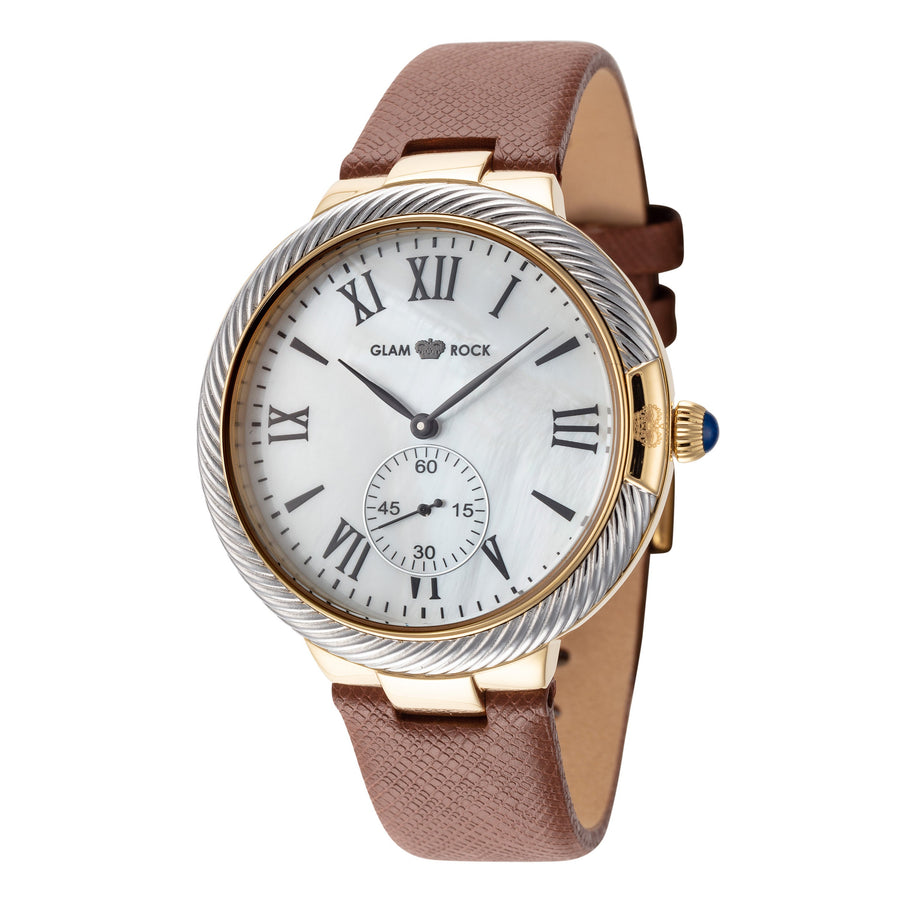 title:Glam Rock Women's GR-076-22 Twisted 40mm Quartz Watch;color:Brown