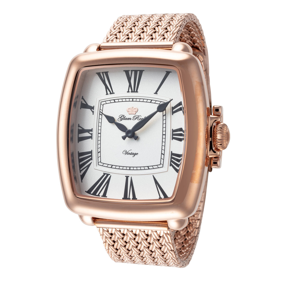 title:Glam Rock Men's GR-091-22 Vintage Conta Tempo 48mm Quartz Watch;color:Rose Gold