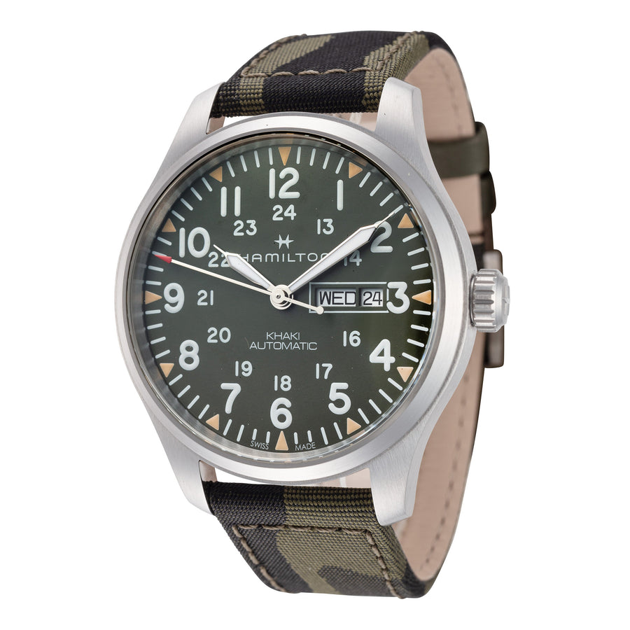title:Hamilton Men's H70535061 Khaki Field 42mm Automatic Watch;color:Green