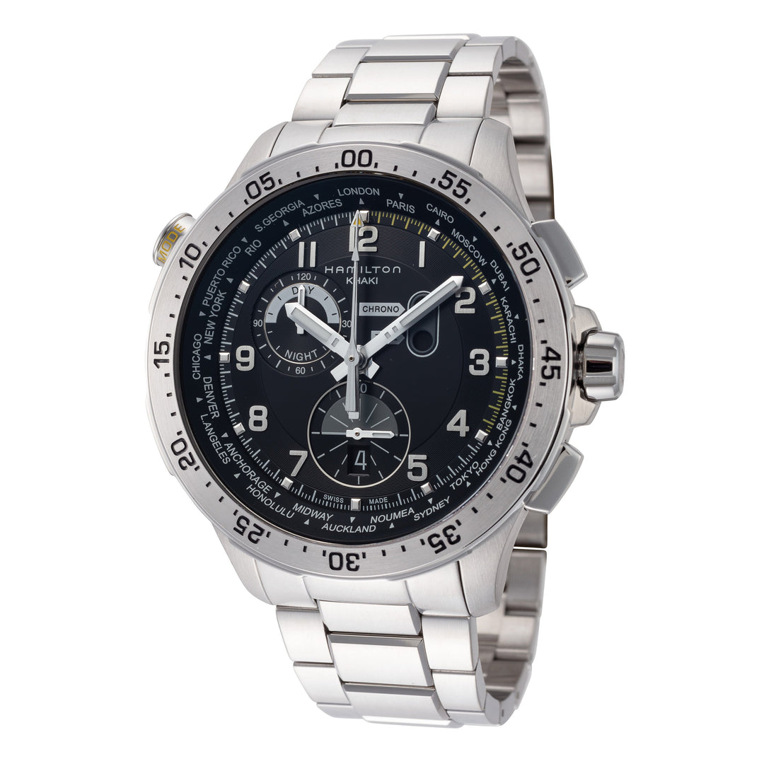 title:Hamilton Men's H76714135 Khaki Aviation 45mm Quartz Watch;color:Silver