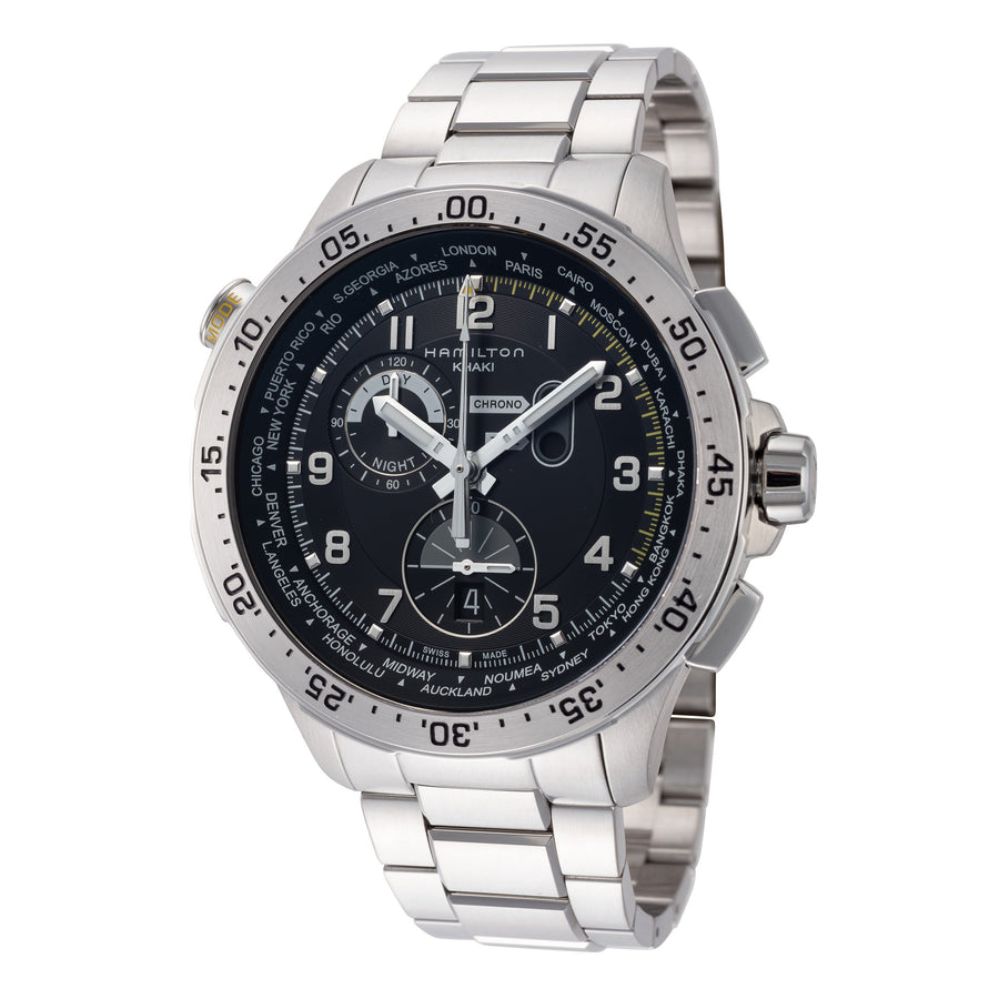title:Hamilton Men's H76714135 Khaki Aviation 45mm Quartz Watch;color:Silver