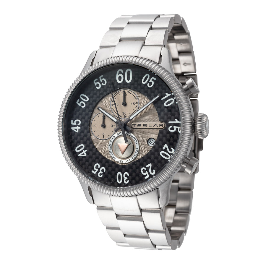 title:Teslar Men's TW-034 Re-Balance T-4 44mm Quartz Watch;color:Silver