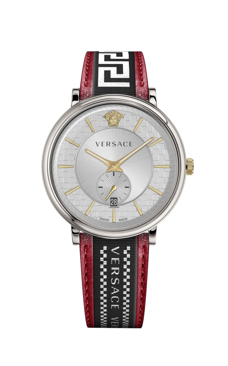title:Versace Men's Versace V-Circle 42mm Quartz Watch VEBQ01319;color:Red