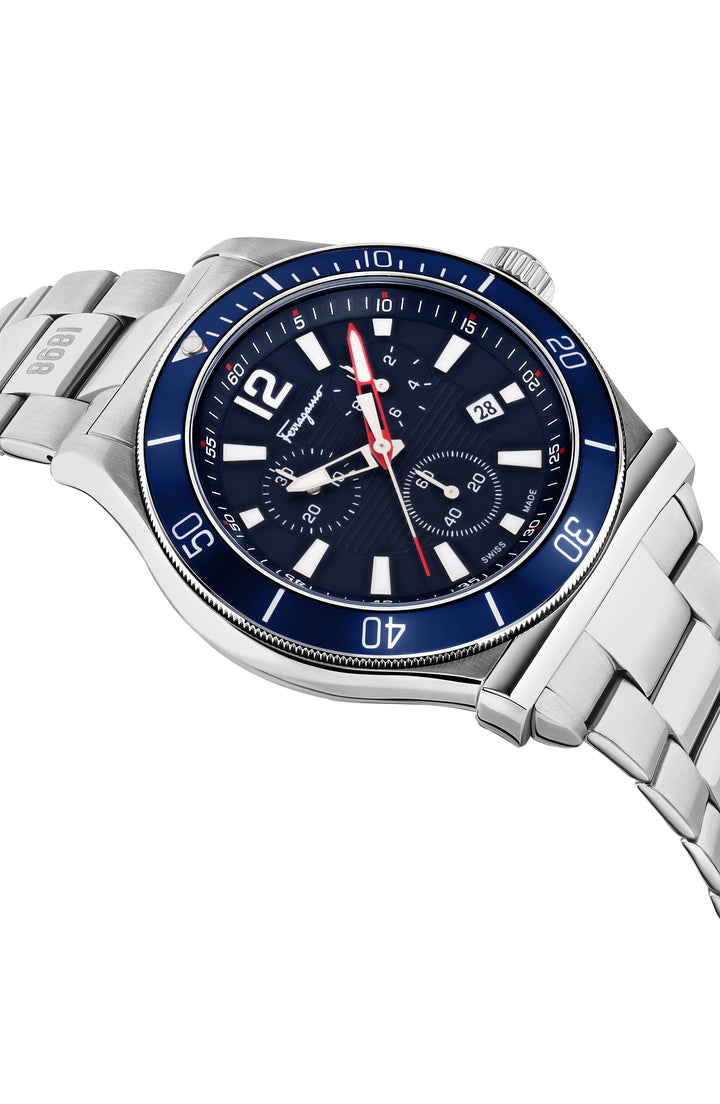 Ferragamo Men's 1898 Sport Chrono 44mm Quartz Watch SFYL01622