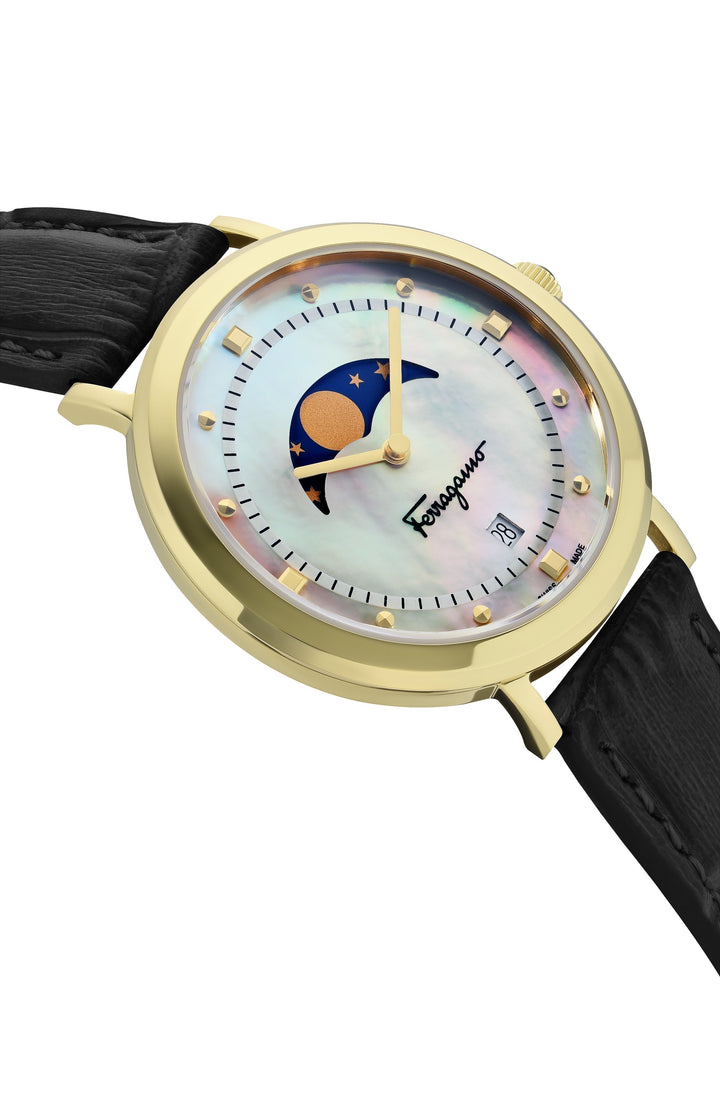 Ferragamo Women's SFUH00821 Logomania Moon Phase 36mm Quartz Watch