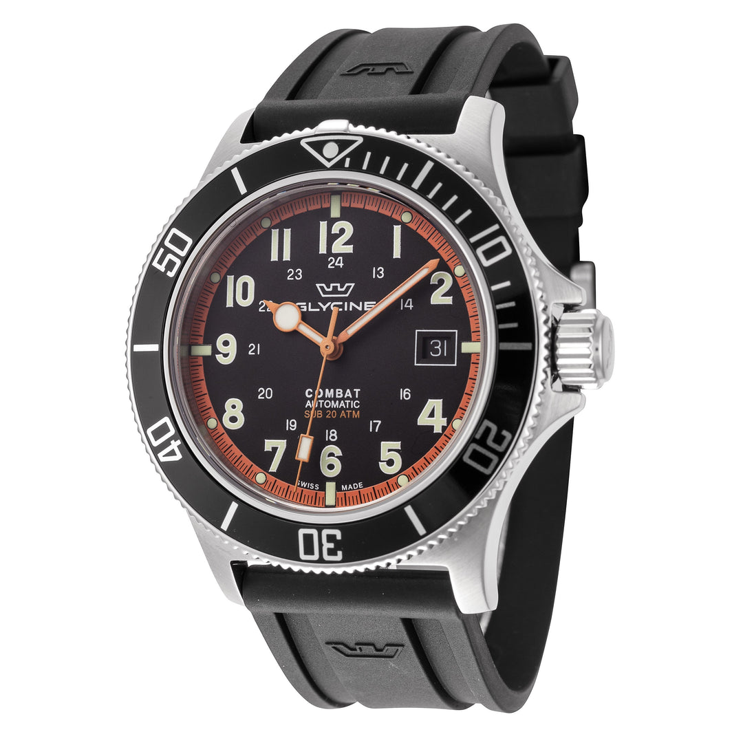 title:Glycine Men's GL0431 Combat Sub 42mm Automatic Watch;color:Black