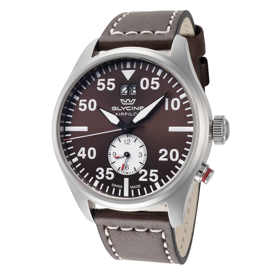 title:Glycine Men's GL0452 Airpilot Dual Time 44mm Quartz Watch;color:Brown