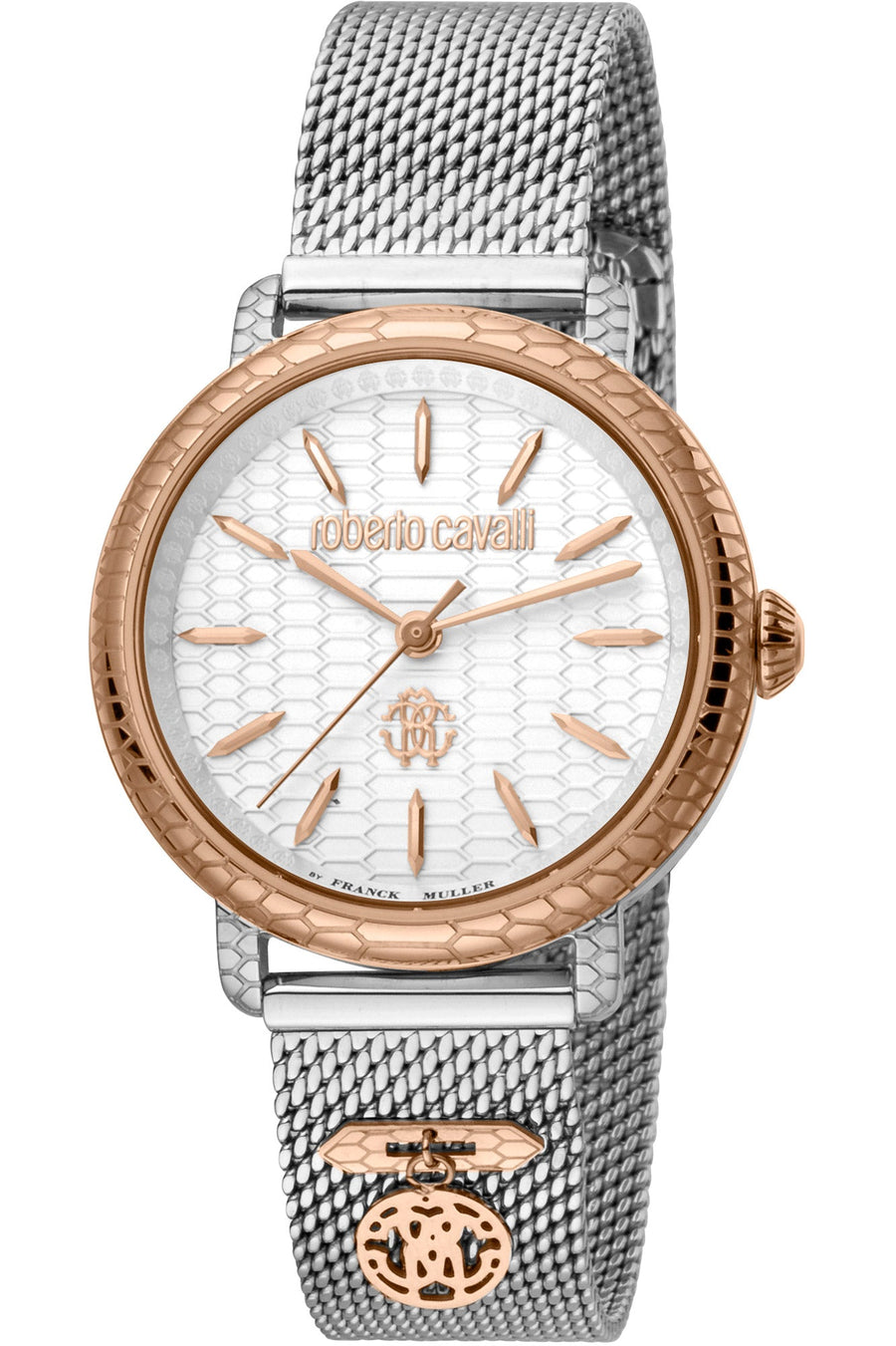 title:Roberto Cavalli by Franck Muller 30mm Quartz Women's Watch;color:Silver