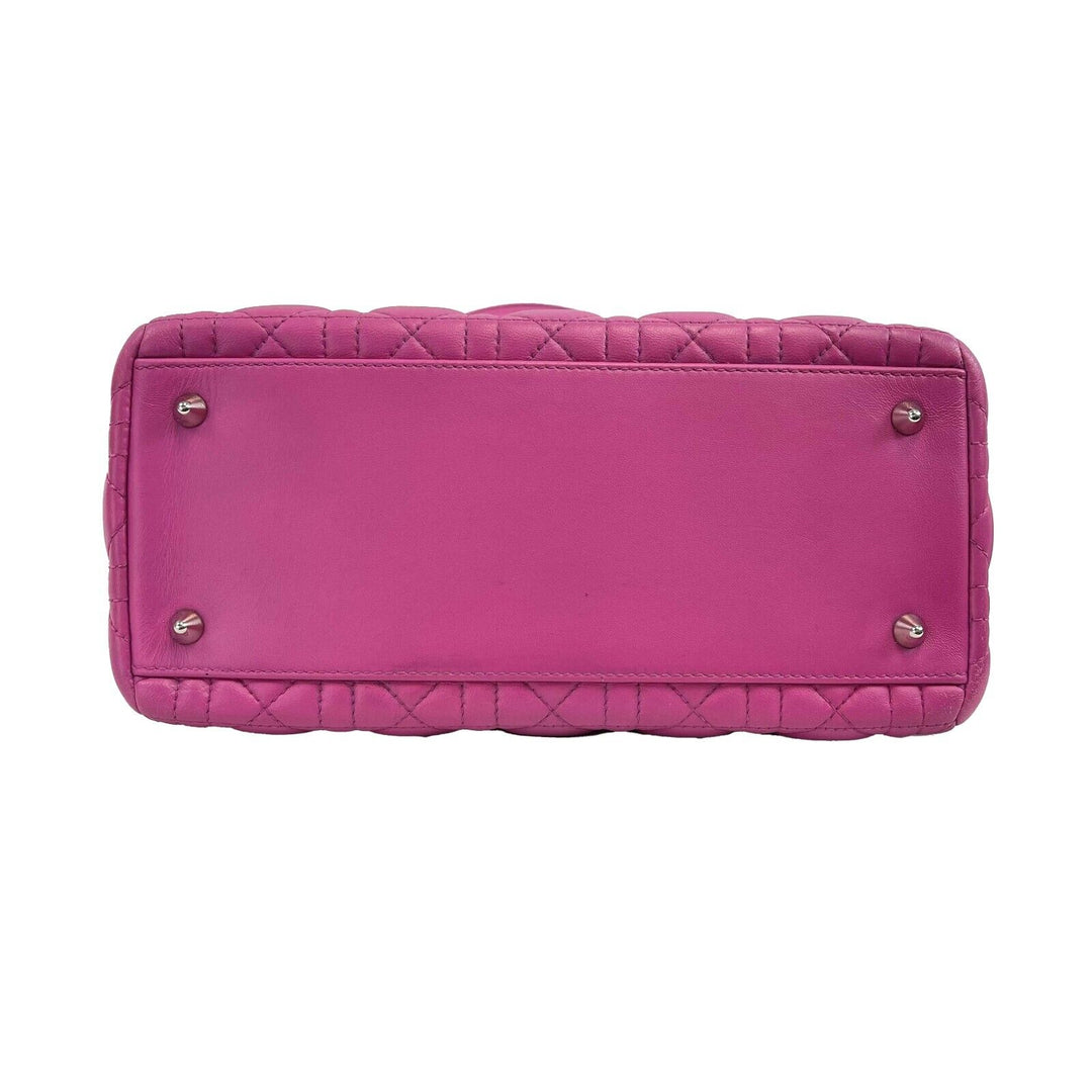 Dior Lady Dior Cannage Medium Rani Pink Top Handle Shoulder Strap