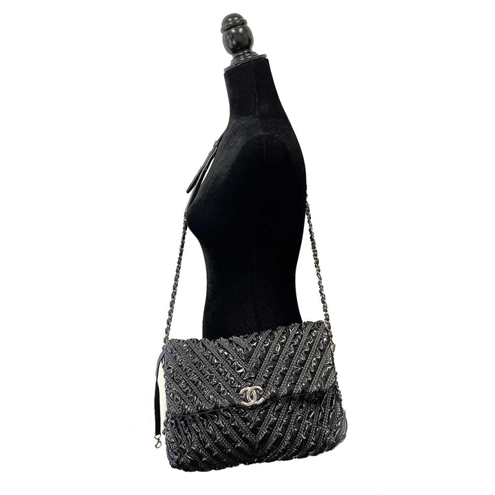 Chanel - New - Maxi Chevron Space Suit New Black Shoulder Bag