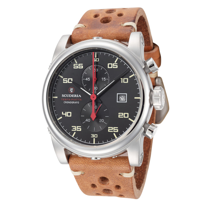 title:CT Scuderia Men's CT-249-P Testa Piatta 42mm Quartz Chronograph Watch;color:Brown