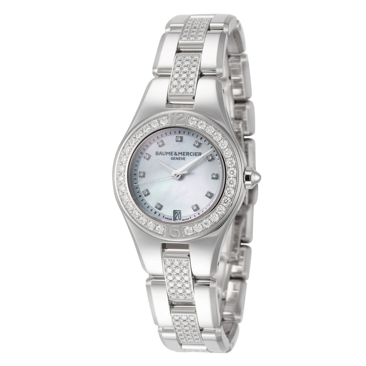 title:Baume and Mercier Women's A10092 Linea 27mm Quartz Watch;color:Silver
