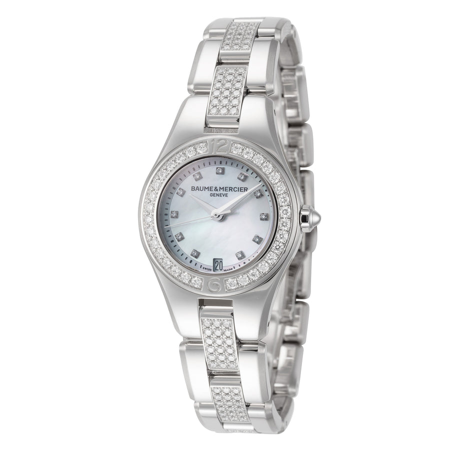 title:Baume and Mercier Women's A10092 Linea 27mm Quartz Watch;color:Silver