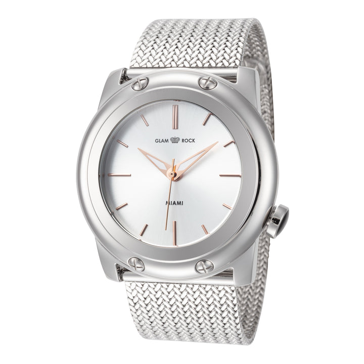 title:Glam Rock Women's GR-007-22 Miami 40mm Quartz Watch;color:Silver