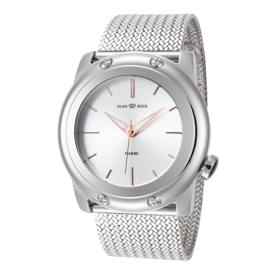 title:Glam Rock Women's GR-007-22 Miami 40mm Quartz Watch;color:Silver