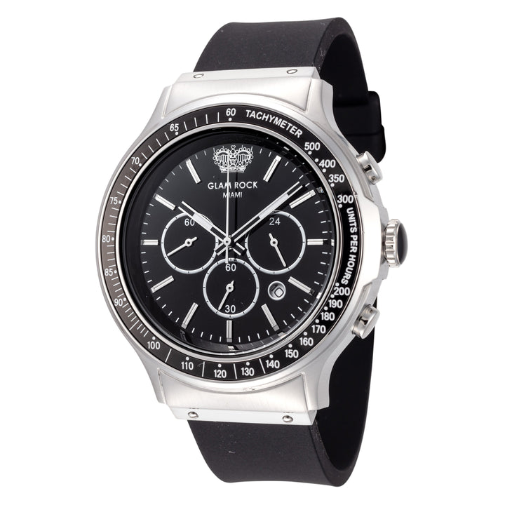 title:Glam Rock Men's GR-055-22 Marine 45mm Quartz Chronograph Watch;color:Black