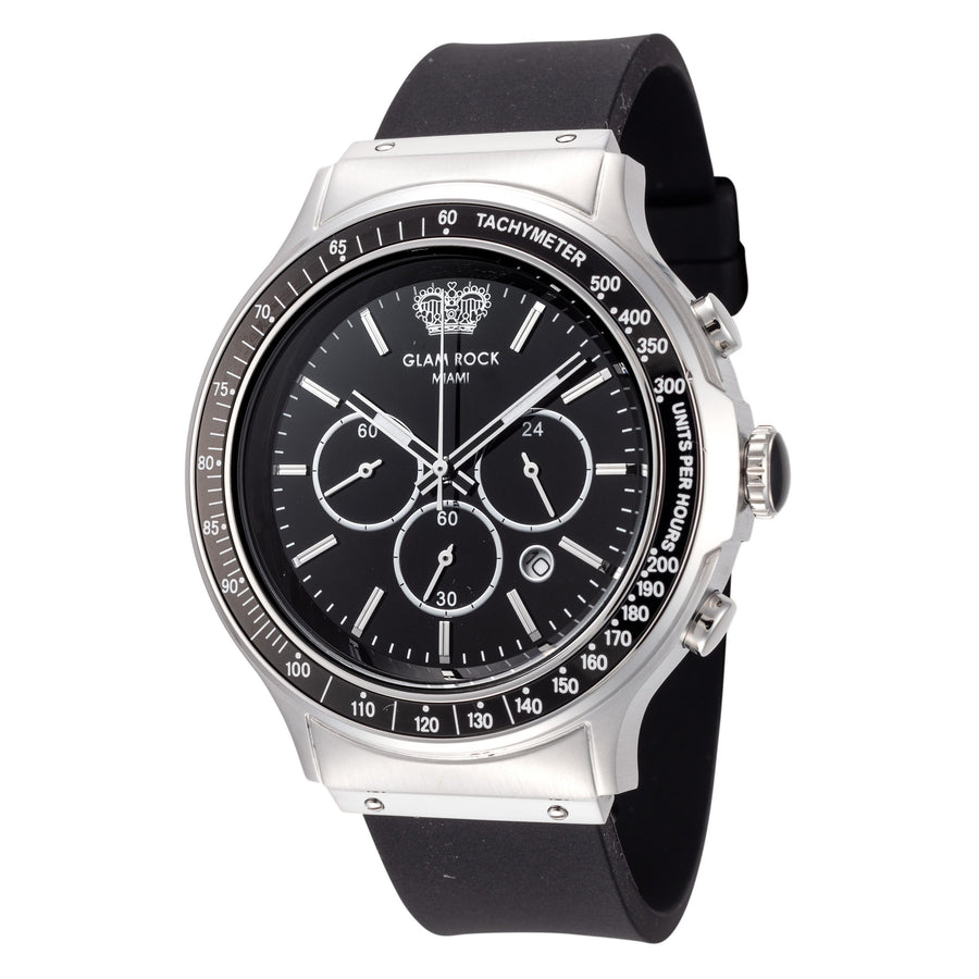 title:Glam Rock Men's GR-055-22 Marine 45mm Quartz Chronograph Watch;color:Black