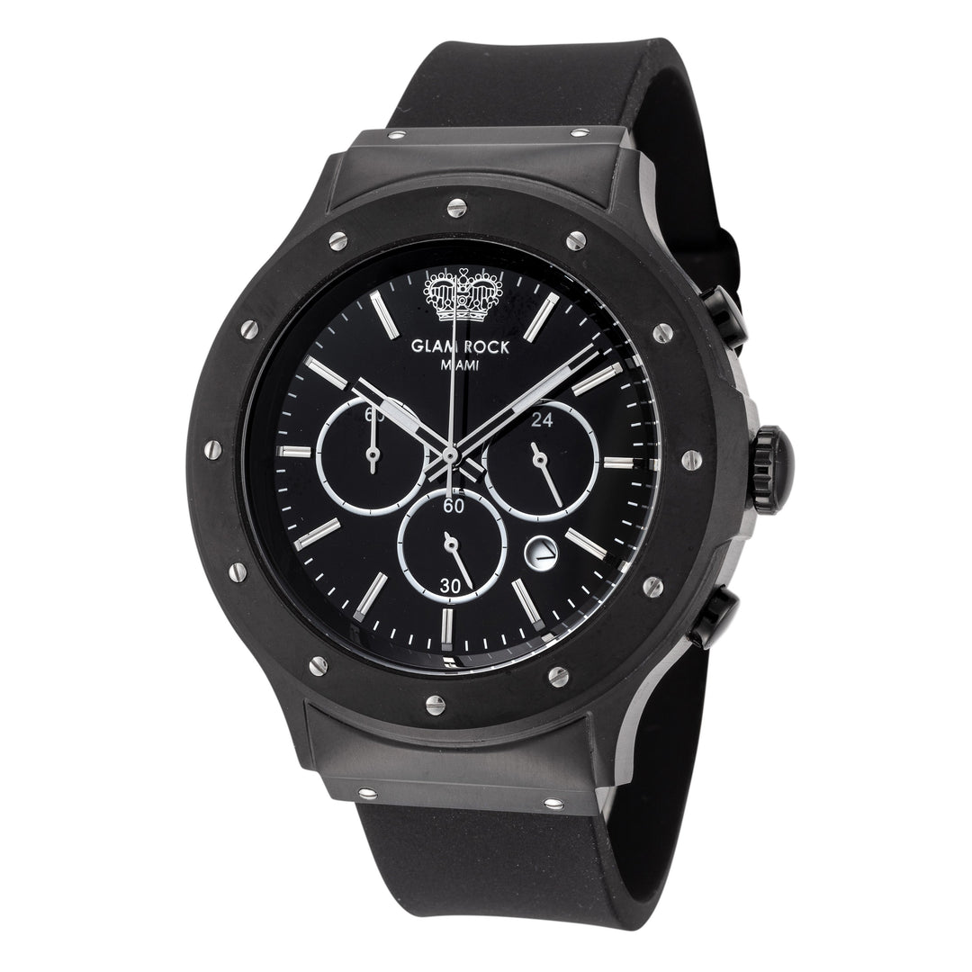 title:Glam Rock Men's GR-058-22 Marine 45mm Quartz Chronograph Watch;color:Black