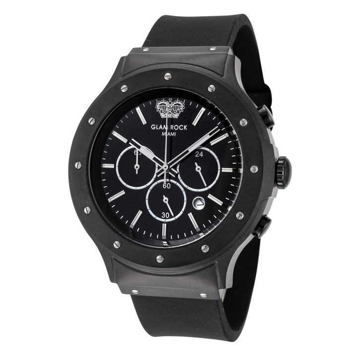 title:Glam Rock Men's GR-058-22 Marine 45mm Quartz Chronograph Watch;color:Black
