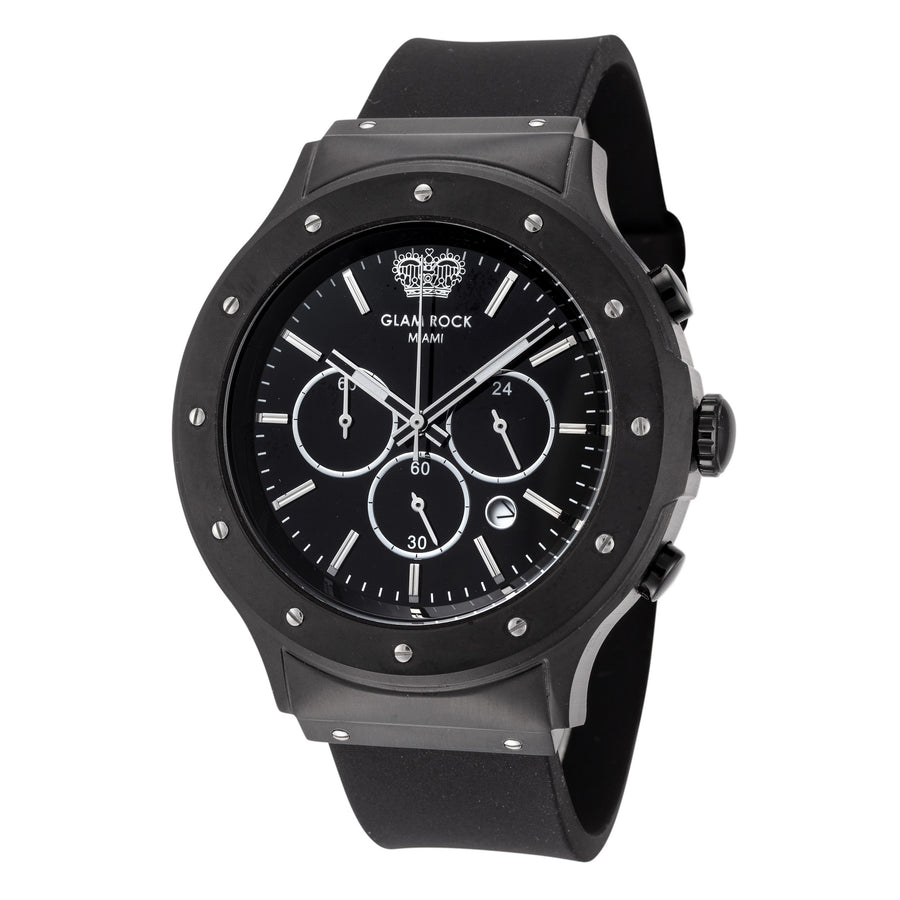 title:Glam Rock Men's GR-058-22 Marine 45mm Quartz Chronograph Watch;color:Black