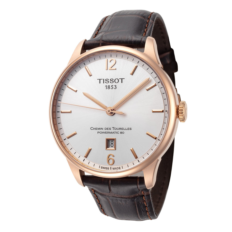 title:Tissot Men's T0994073603700 T-Classic Chemin des Tourelles 42mm Automatic Watch;color:Brown