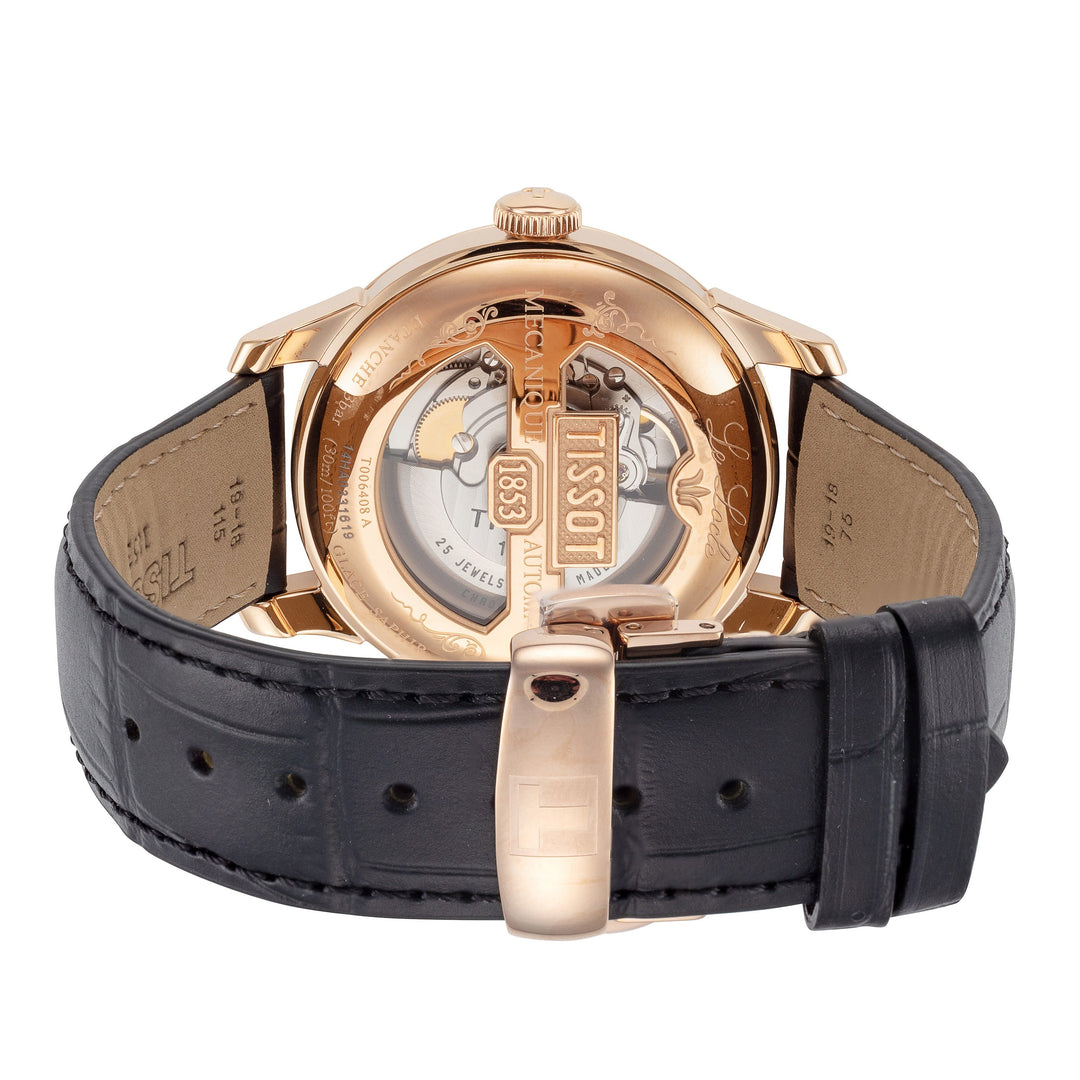 Tissot Men's Le Locle 39.3mm Black Dial Leather Watch