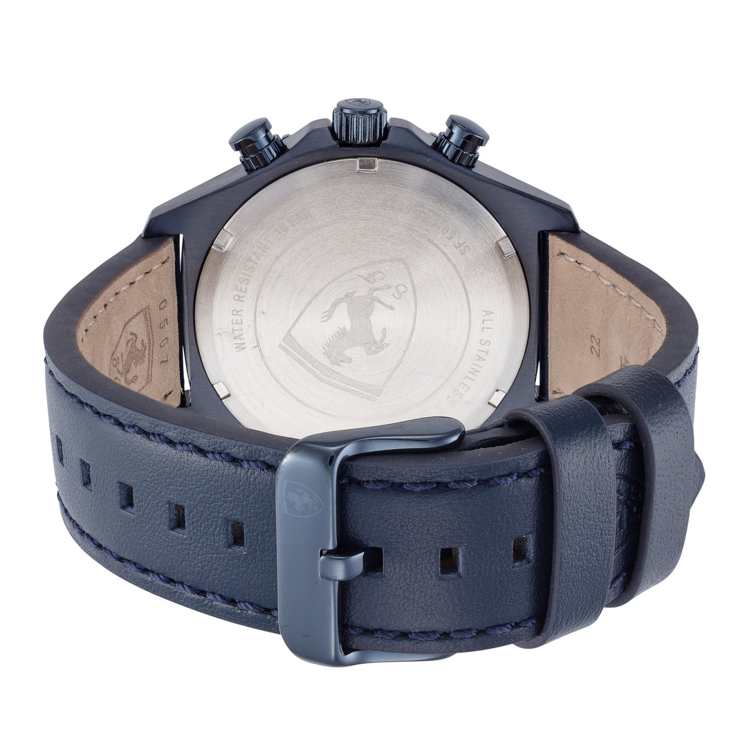 Ferrari Men's Pilota 44mm Blue Leather Watch