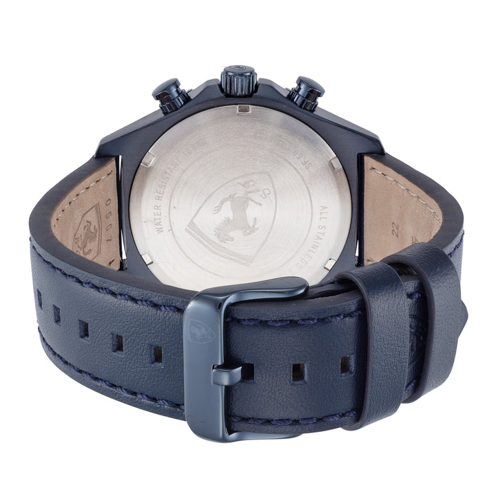 Ferrari Men's Pilota 44mm Blue Leather Watch