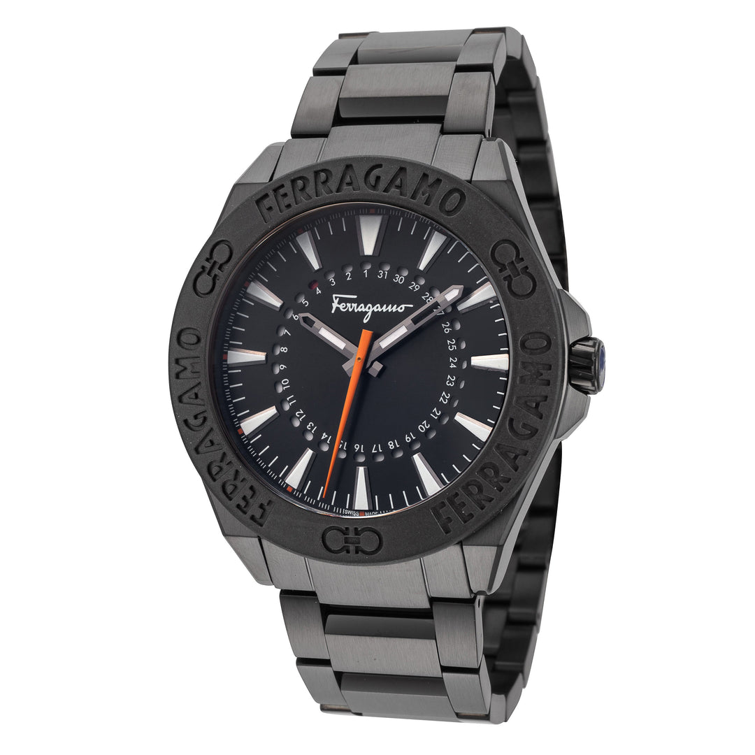 title:Ferragamo Men's SFMQ00522 Classic 43mm Quartz Watch;color:Black