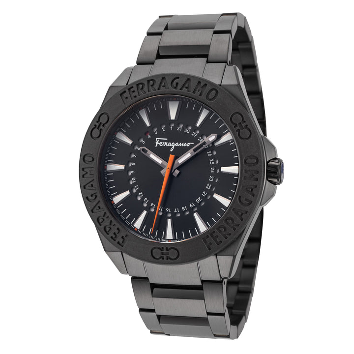 title:Ferragamo Men's SFMQ00522 Classic 43mm Quartz Watch;color:Black