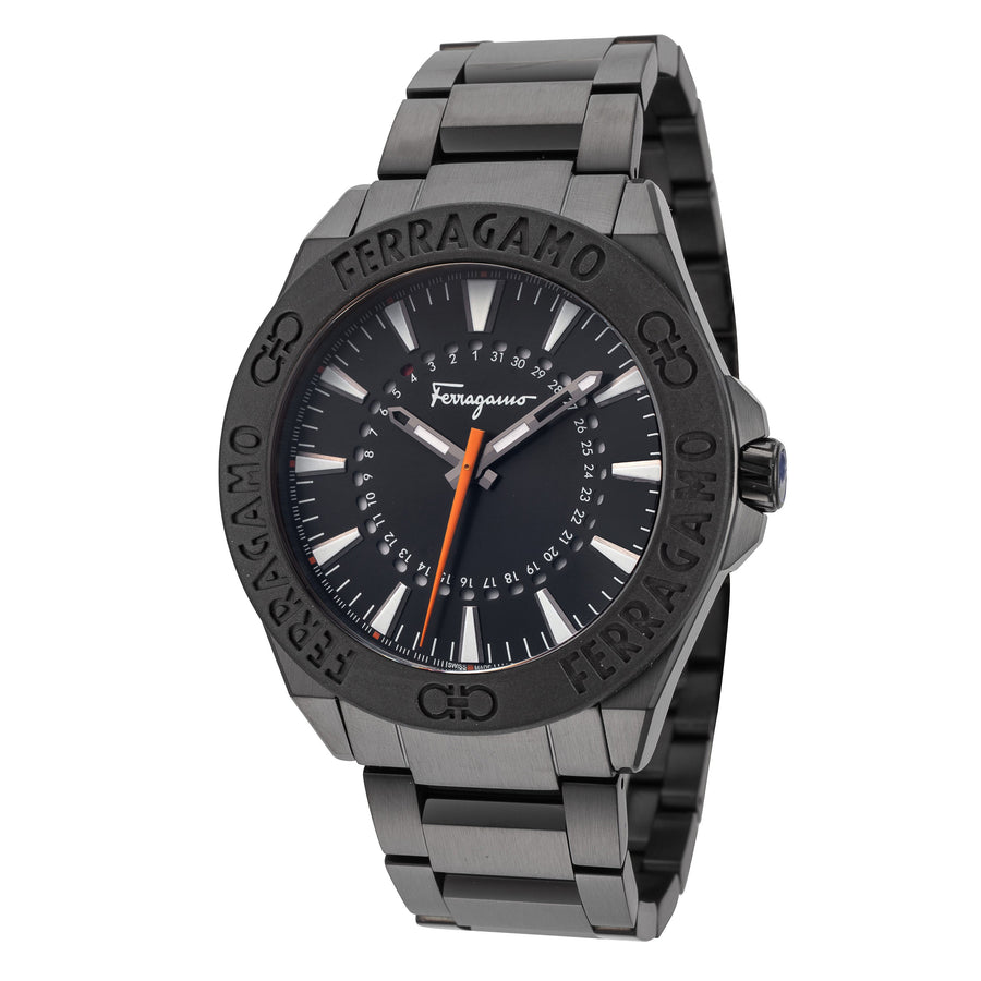 title:Ferragamo Men's SFMQ00522 Classic 43mm Quartz Watch;color:Black