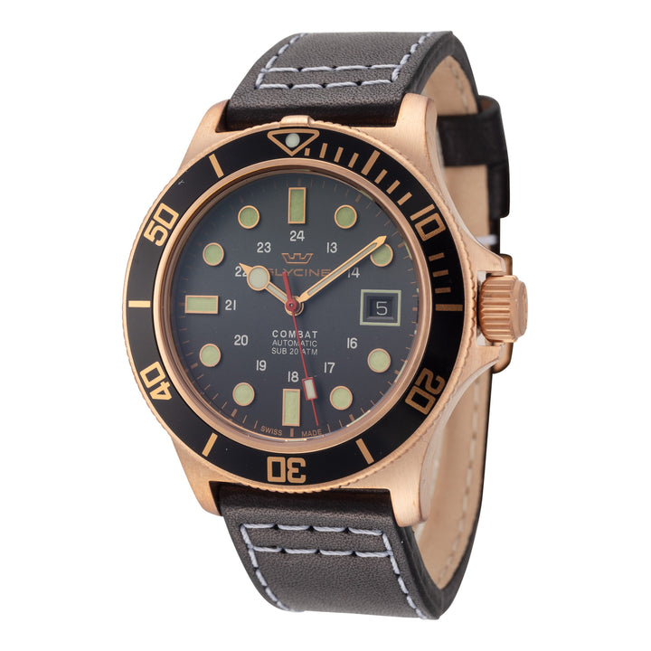 title:Glycine Men's GL0425 Combat Sub 42 42mm Automatic Watch;color:Black