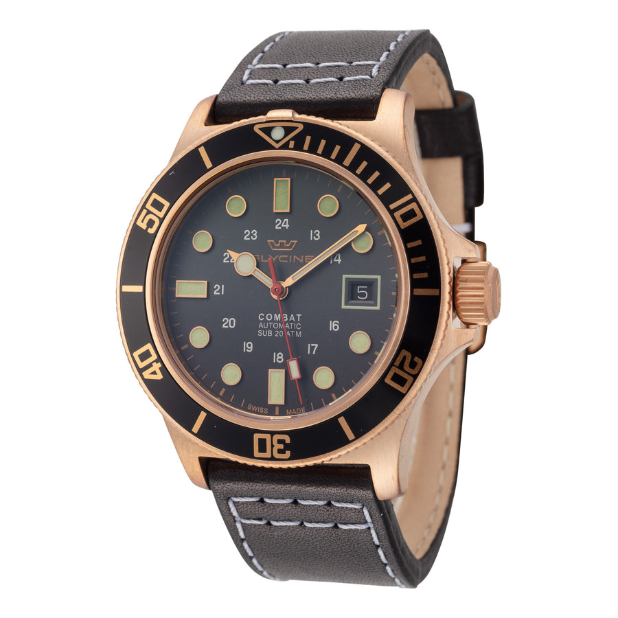 title:Glycine Men's GL0425 Combat Sub 42 42mm Automatic Watch;color:Black