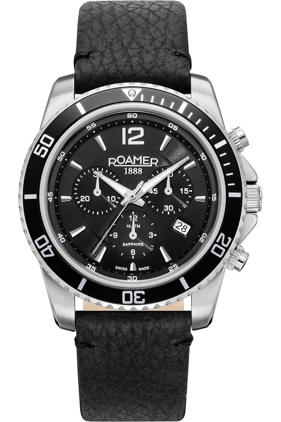 title:Roamer Men's 862837-41-55-02 Nautic Chrono 100 43mm Quartz Watch;color:Black