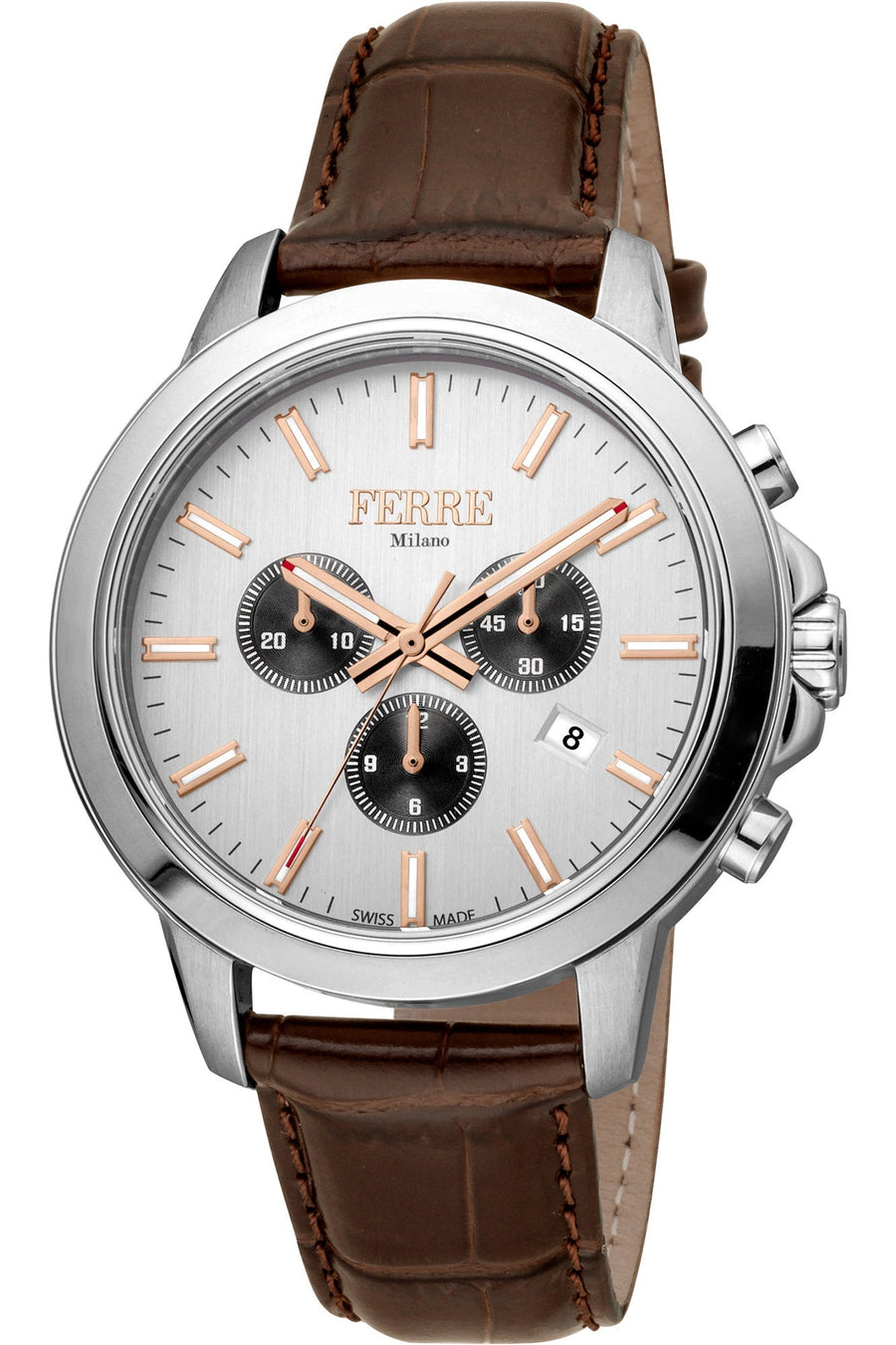 title:Ferre Milano Men's FM1G153L0011 Fashion 44mm Quartz Watch;color:Brown