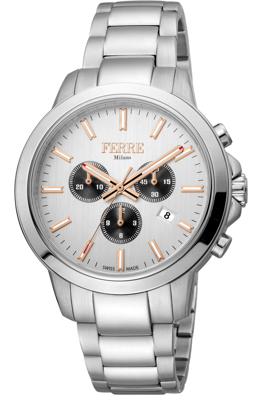 title:Ferre Milano Men's FM1G153M0051 Fashion 44mm Quartz Watch;color:Silver