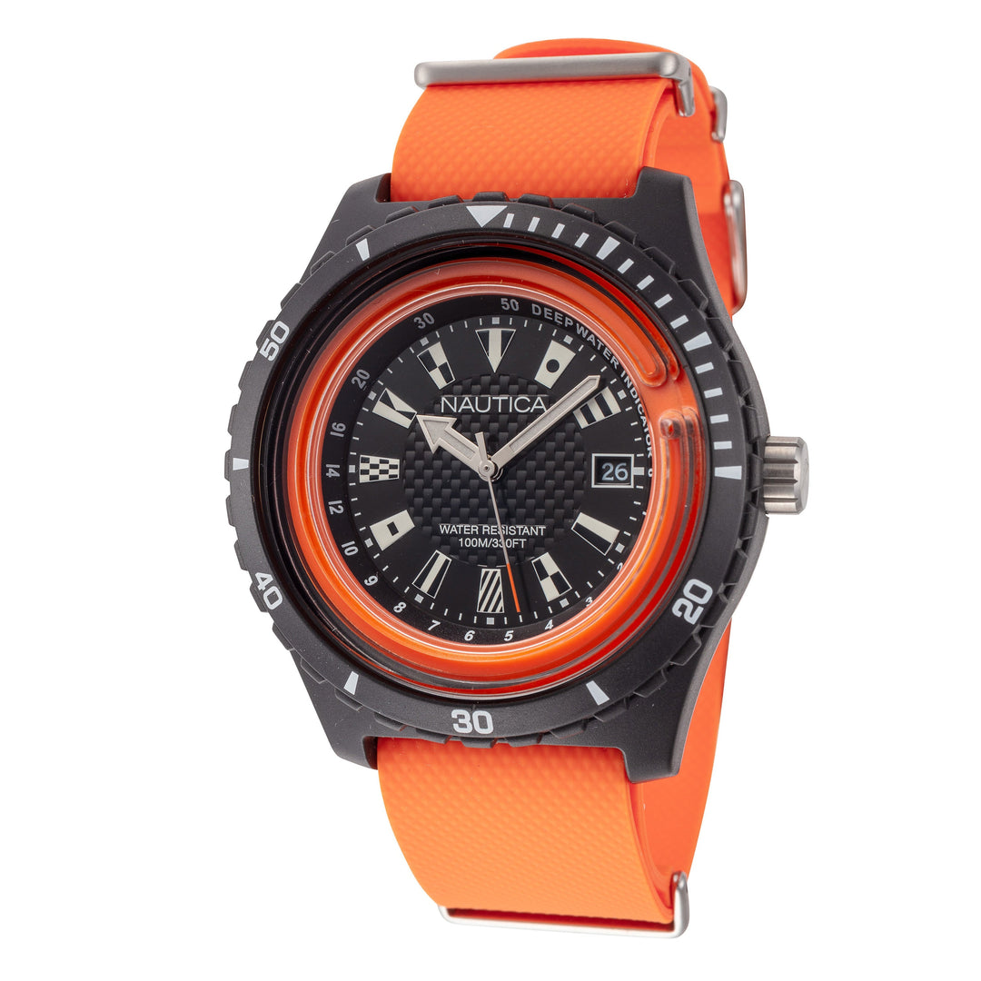 title:Nautica Men's NAPSRF003 Surfside 46mm Quartz Watch;color:Orange