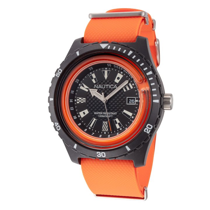 title:Nautica Men's NAPSRF003 Surfside 46mm Quartz Watch;color:Orange