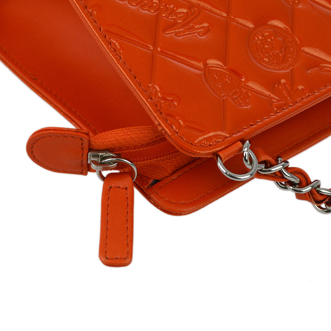 Top Quality Chanel Orange Patent Leather Icon Chain Handbag