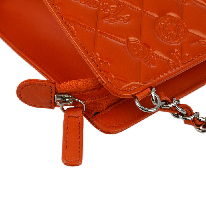 Top Quality Chanel Orange Patent Leather Icon Chain Handbag