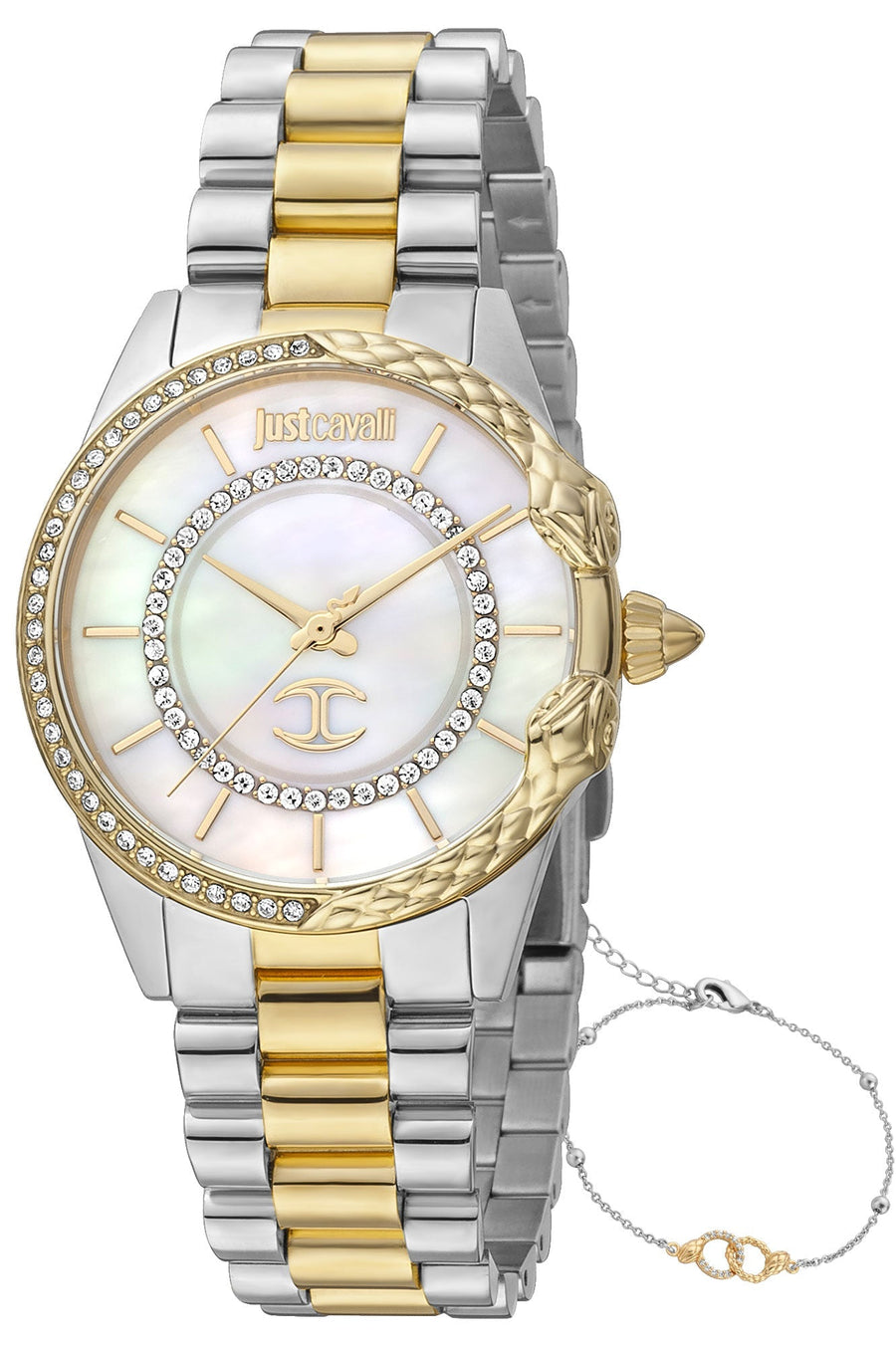title:Just Cavalli Women's JC1L095M0285 Animalier Set Catena 32mm Quartz Watch;color:Silver