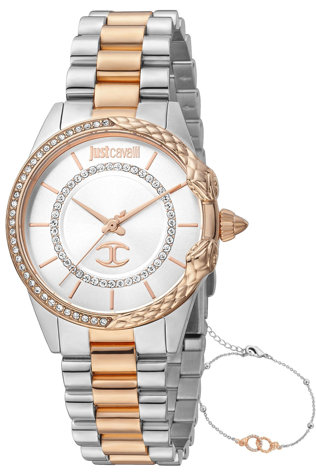 title:Just Cavalli Women's JC1L095M0295 Animalier Set Catena 32mm Quartz Watch;color:Silver